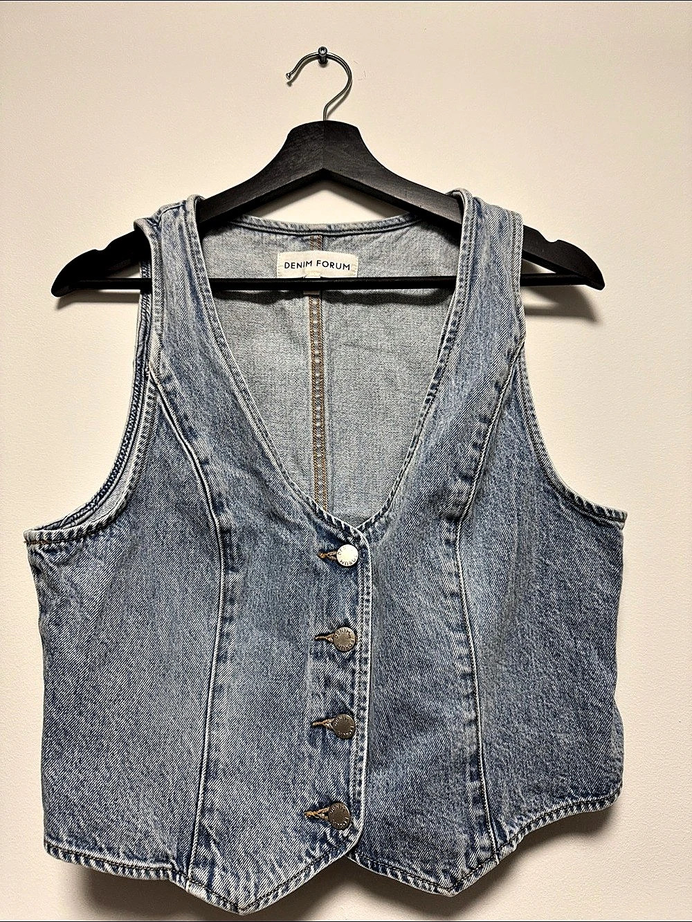 Denim Forum Denim button-up vest